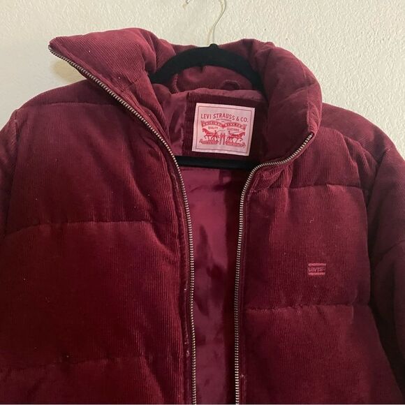 Levi’s Maroon corduroy puffer jacket/coat - Picture 13 of 15